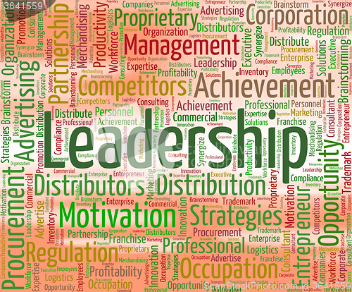 Image of Leadership Word Shows Directing Manage And Management