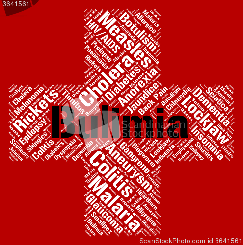 Image of Bulimia Word Means Binge Vomit Syndrome And Affliction