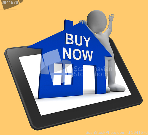 Image of Buy Now House Tablet Shows Property For Sale