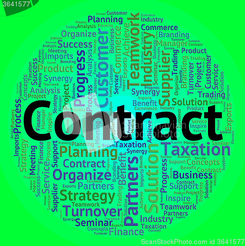 Image of Contract Word Represents Commitment Agreements And Contractual
