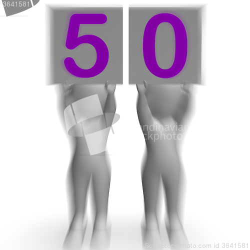 Image of Fifty Placards Mean Anniversary Or Birthday