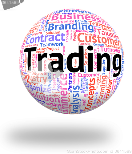 Image of Trading Word Indicates Ecommerce Wordcloud And Business