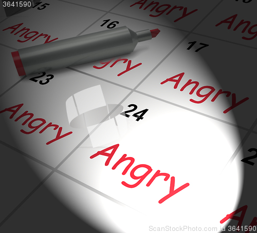 Image of Angry Calendar Displays Fury Rage And Resentment