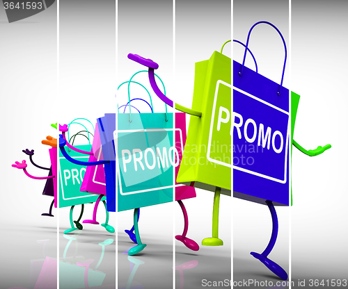 Image of Promo Shopping Bags Show Discount Reduction or Sale