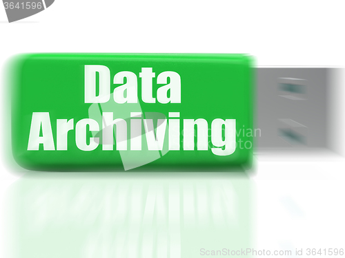 Image of Data Archiving USB drive Shows Files Organization And Transfer