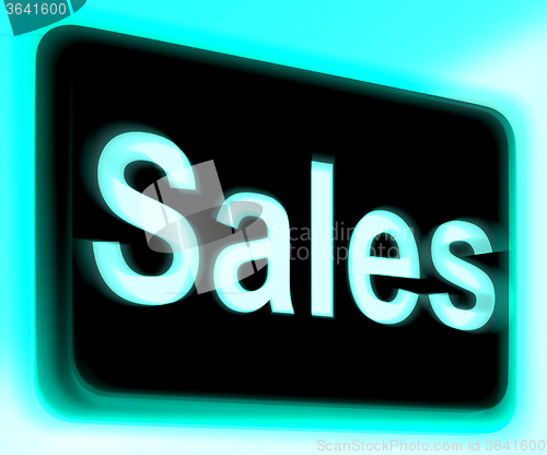 Image of Sales Sign Shows Promotions And Deals