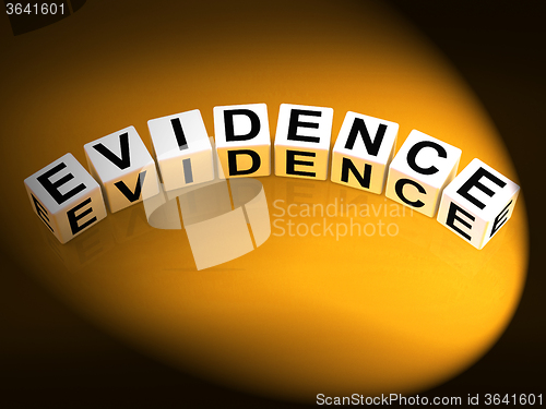 Image of Evidence Dice Represent Evidential Substantiation and Proof