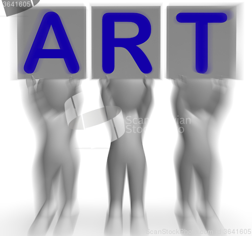 Image of Art Placards Means Artistic Paintings And Drawings