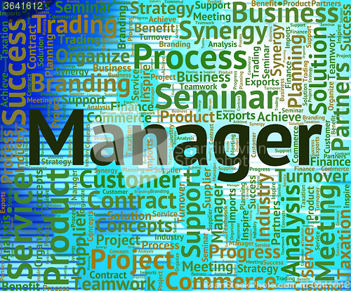 Image of Manager Word Represents Head Managing And Boss