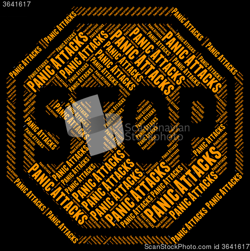 Image of Stop Panic Indicates Danger Prohibited And Control