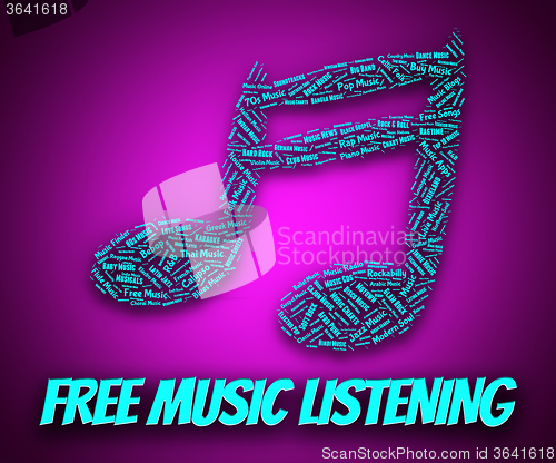 Image of Free Music Listening Indicates With Our Compliments And Freebie