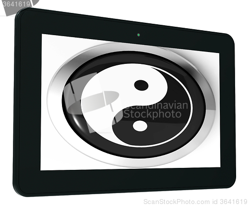 Image of Ying Yang Tablet Means Spiritual Peace Harmony