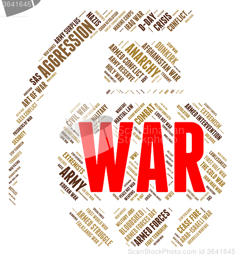 Image of War Word Represents Military Action And Battle