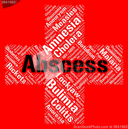 Image of Abscess Word Represents Ill Health And Abcesses