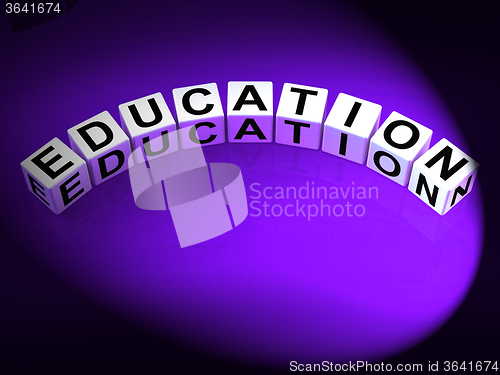 Image of Education Dice Represent Training and Learning to Educate