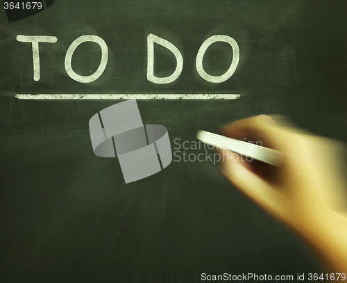 Image of To Do Chalk Shows Agenda And List Of Tasks