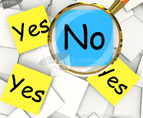 Image of Yes No Post-It Papers Show Agree Or Disagree