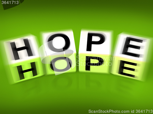 Image of Hope Blocks Displays Wishing Hoping and Wanting