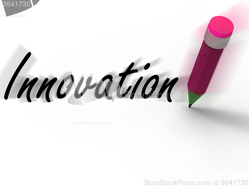 Image of Innovation and Pencil Displays Ideas Creativity and Imagination