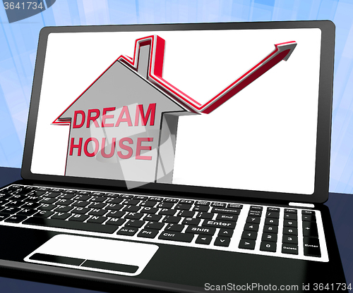 Image of Dream House Home Laptop Means Finding Or Building Ideal Property