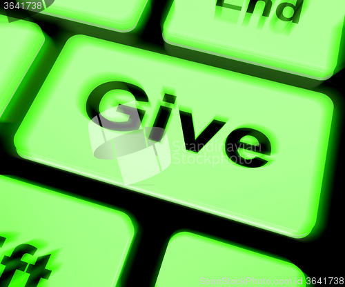 Image of Give Keyboard Means Bestowed Allot Or Grant