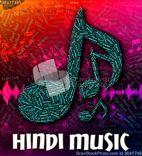 Image of Hindi Music Represents Sound Tracks And Hindustani