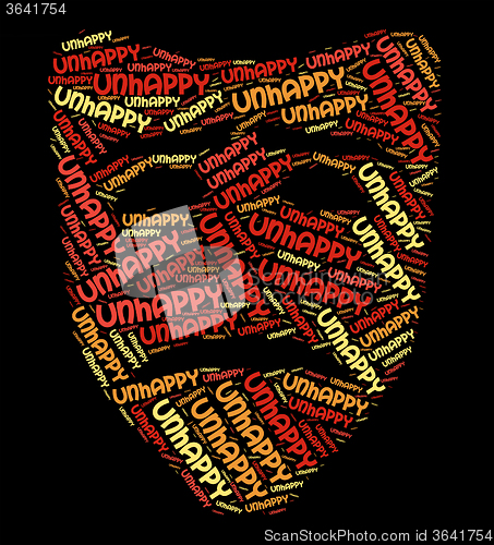 Image of Unhappy Word Shows Broken Hearted And Depressed