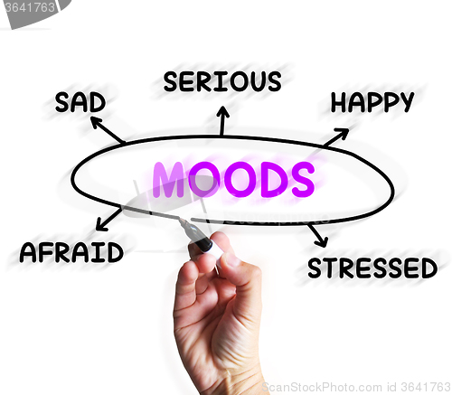 Image of Moods Diagram Displays Happy Sad And Feelings