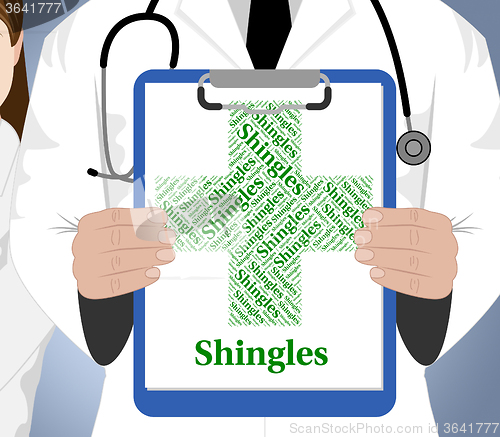 Image of Shingles Word Shows Viral Disease And Afflictions