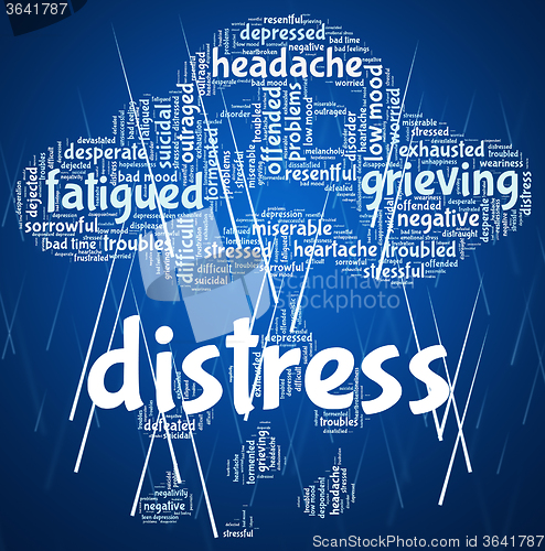 Image of Distress Word Shows Worked Up And Anguish