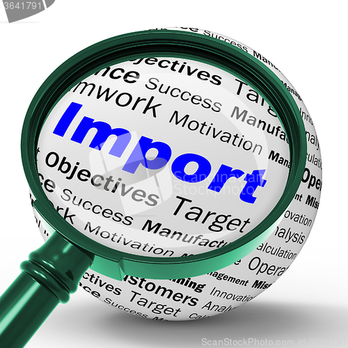 Image of Import Magnifier Definition Means Importing Good Or Internationa