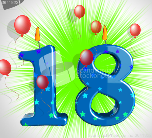 Image of Number Eighteen Party Show Teen Birthday Or Decoration