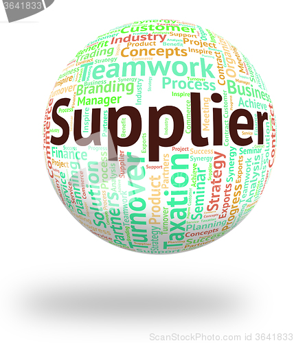 Image of Supplier Word Means Trader Distribute And Retailer