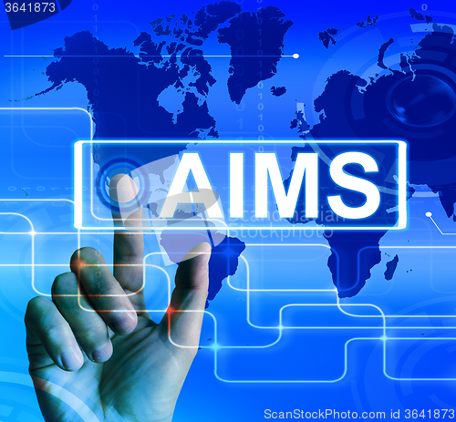 Image of Aims Map Displays International Goals and Worldwide Aspirations