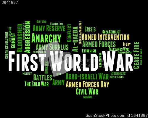 Image of First World War Means Military Action And Battle