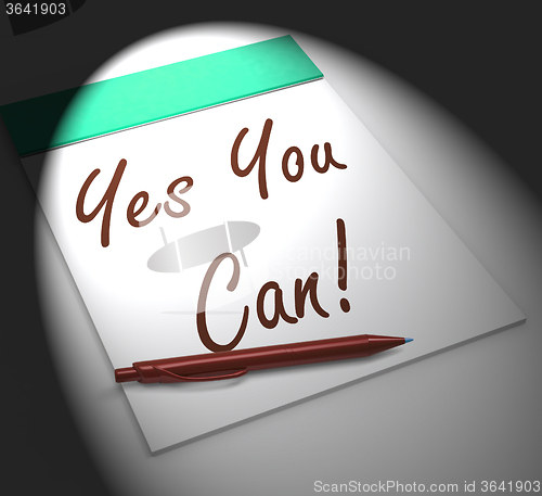 Image of Yes You Can! Notebook Displays Positive Incentive And Persistenc