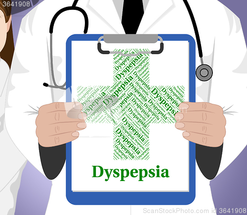 Image of Dyspepsia Word Indicates Poor Health And Affliction