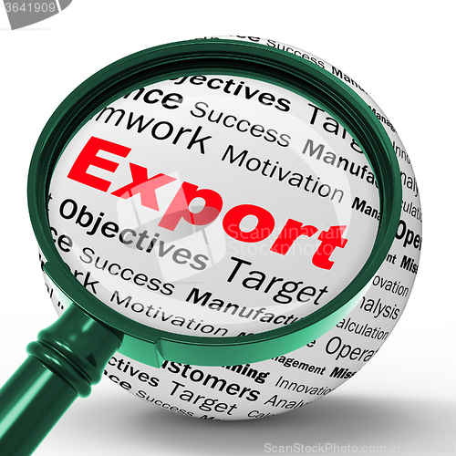 Image of Export Magnifier Definition Shows Abroad Selling And Exportation