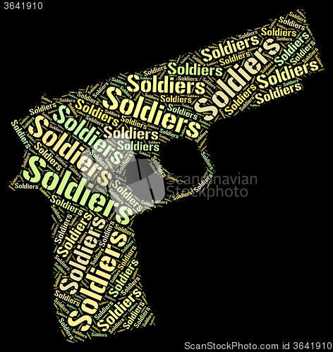 Image of Soldiers Word Represents Comrade In Arms And Gis