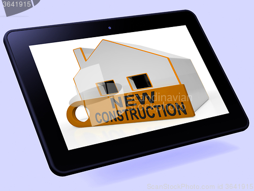 Image of New Construction House Tablet Means Brand New Home Or Building