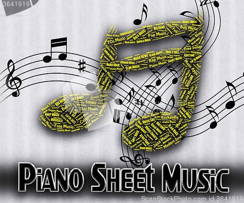 Image of Piano Sheet Music Means Sound Tracks And Harmony
