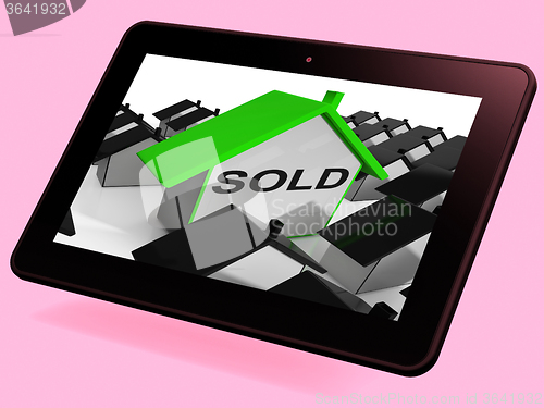 Image of Sold House Tablet Shows Purchase Or Auction Of Home