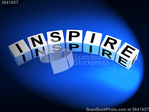 Image of Inspire Dice Show Inspiration Motivation and Invigoration