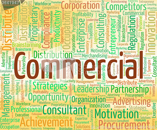 Image of Commercial Word Represents Business Words And Wordclouds