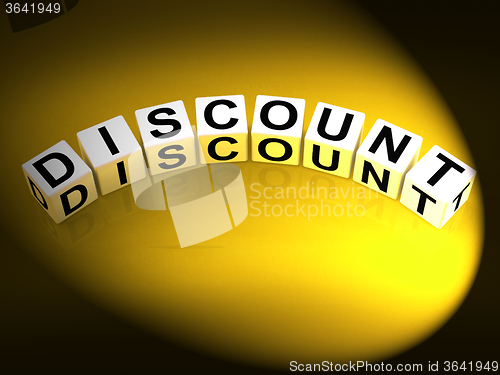 Image of Discount Dice Show Discounts Reductions and Percent Off