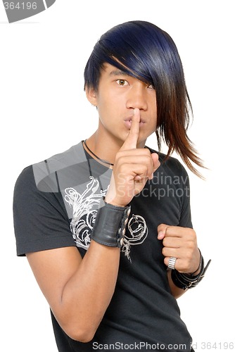 Image of Hushing punk Asian teen