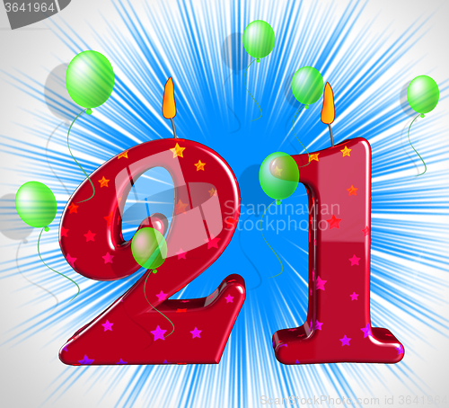 Image of Number Twenty One Party Mean Adult Celebration Or Party