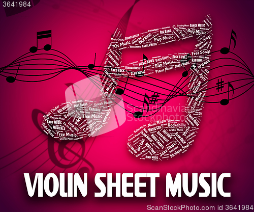 Image of Violin Sheet Music Represents Sound Tracks And Books