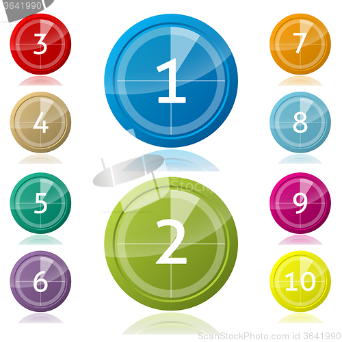Image of Shiny 3d buttons with countdown