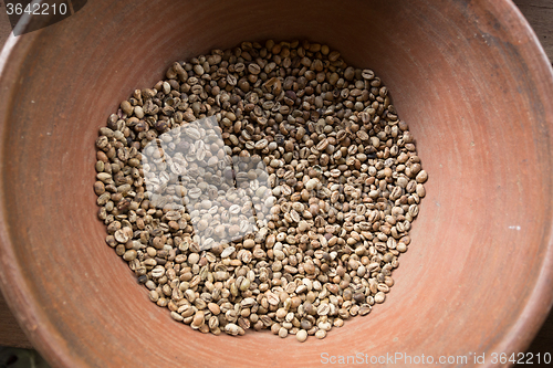 Image of freshly roasted coffe in bowl